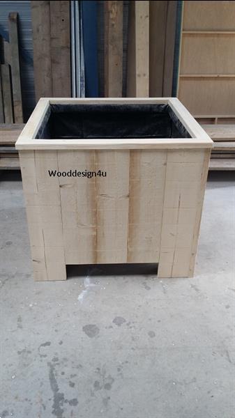 Grote foto bloembak vierkant hoog wooddesign4u tuin en terras bloembakken