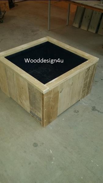 Grote foto bloembak vierkant wooddesign4u tuin en terras bloembakken