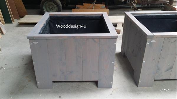 Grote foto bloembak grey wash wooddesign4u tuin en terras bloembakken