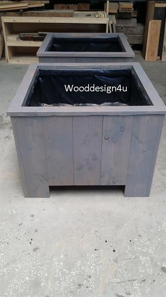 Grote foto bloembak grey wash wooddesign4u tuin en terras bloembakken