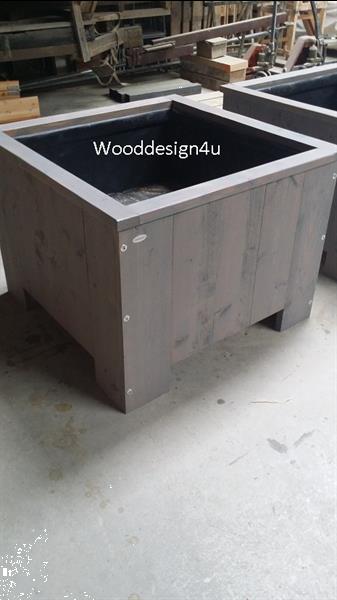 Grote foto bloembak grey wash wooddesign4u tuin en terras bloembakken