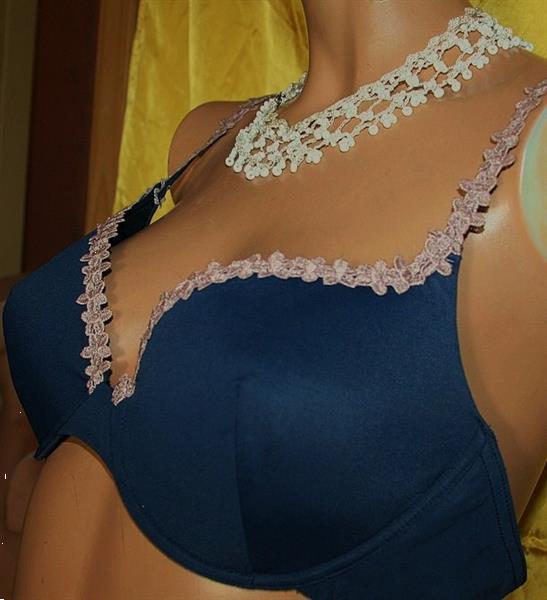 Grote foto elegante marineblauwe voorgevormde bh sariana 80b kleding dames ondergoed en lingerie merkkleding