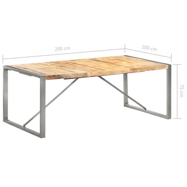 Grote foto vidaxl table d ner 200x100x75 cm bois de manguier massif b huis en inrichting eettafels