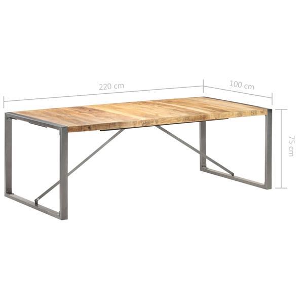Grote foto vidaxl table d ner 220x100x75 cm bois de manguier massif b huis en inrichting eettafels