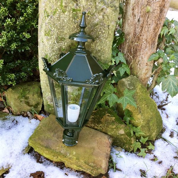 Grote foto sfeerlamp in antieke look tuinlamp nostalgie buitenlamp tuin en terras verlichting