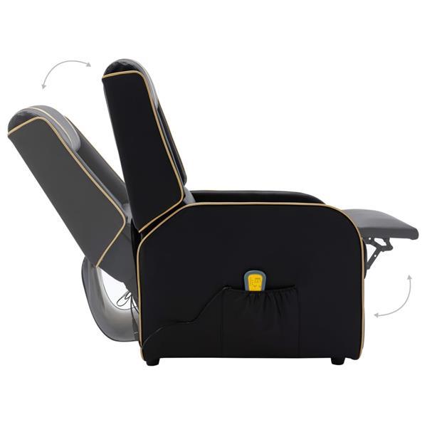 Grote foto vidaxl fauteuil inclinable de massage noir et dor similicui huis en inrichting stoelen