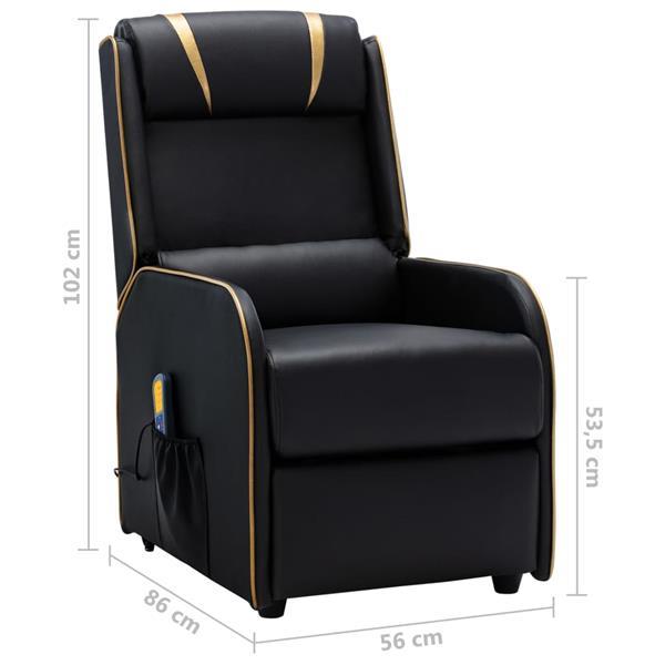 Grote foto vidaxl fauteuil inclinable de massage noir et dor similicui huis en inrichting stoelen