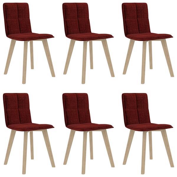 Grote foto vidaxl chaises de salle manger 6 pcs rouge bordeaux huis en inrichting stoelen