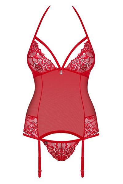 Grote foto rode lingerie top met kant maat s m kleding dames ondergoed
