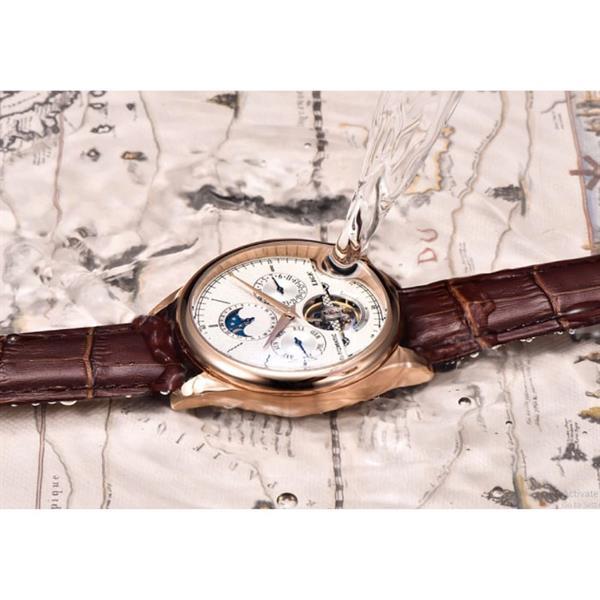 Grote foto luxe horloge voor heren met leren bandje anoloog mechanisc kleding dames horloges