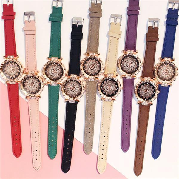 Grote foto starry sky horloge dames luxe anoloog kwarts uurwerk voor kleding dames horloges