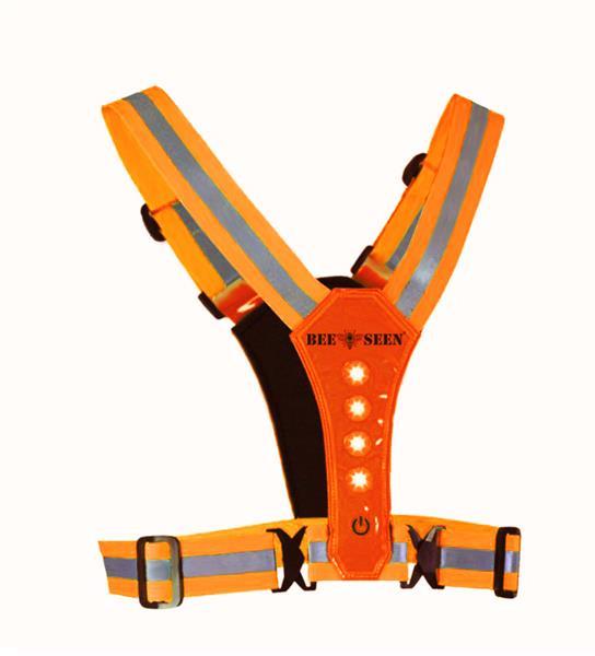 Grote foto led harness usb orange per stuk sport en fitness loopsport en atletiek