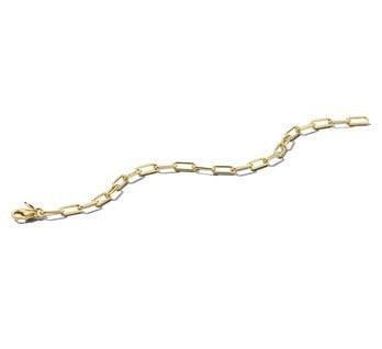 Grote foto goudkleurige paperclip armband 3 5 mm 18 cm kleding dames sieraden