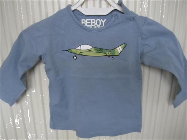 Grote foto hemelsblauwe longsleeve met vliegtuigje mt 80 kinderen en baby maat 80