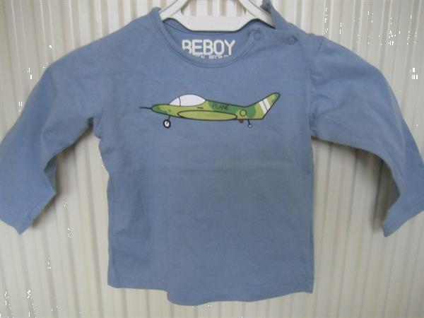 Grote foto hemelsblauwe longsleeve met vliegtuigje mt 80 kinderen en baby maat 80