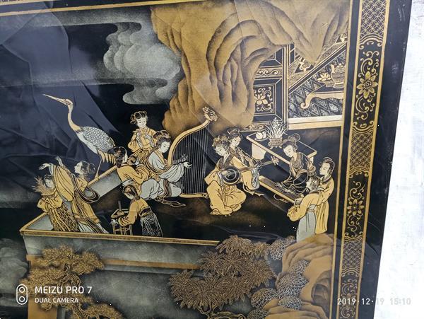 Grote foto paneel met aziatische voorstellingen antiek en kunst niet westerse kunst