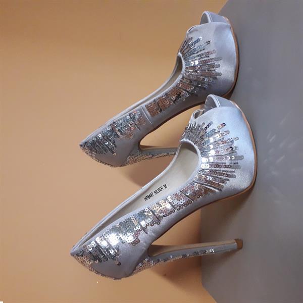 Grote foto zilver pumps kleding dames schoenen