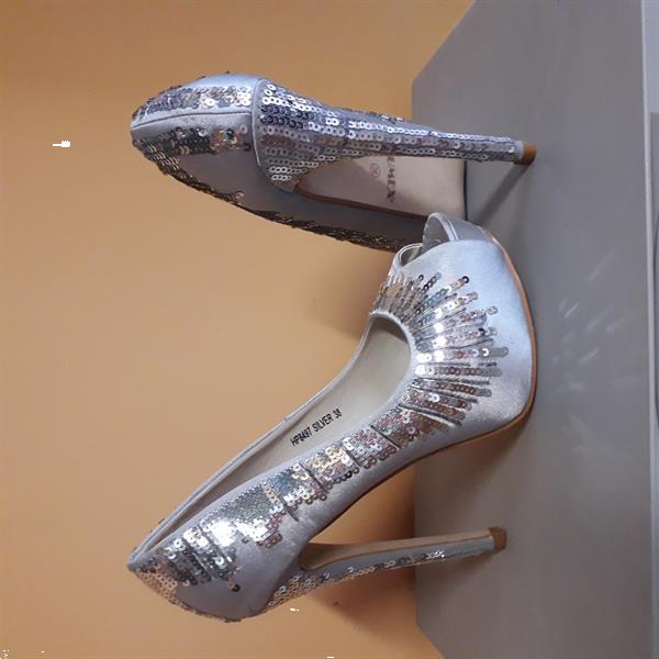 Grote foto zilver pumps kleding dames schoenen