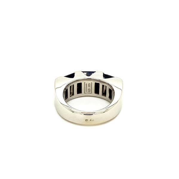Grote foto witgouden ring met amethist en diamant 18 krt kleding dames sieraden