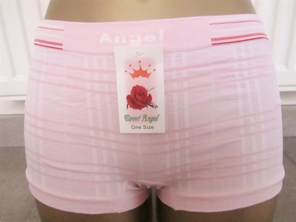 Grote foto roze geruit topje met bijpassende shorty one size kleding dames ondergoed
