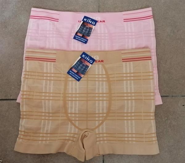 Grote foto roze geruit topje met bijpassende shorty one size kleding dames ondergoed