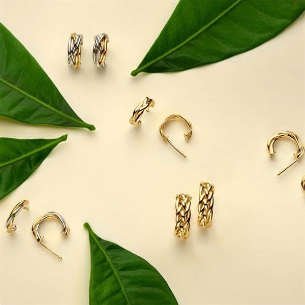 Grote foto excellent jewelry bicolor gedraaide oorstekers kleding dames sieraden
