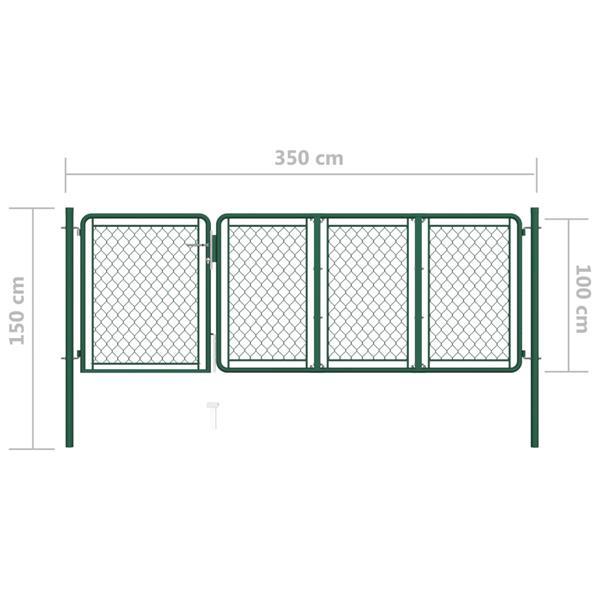 Grote foto vidaxl poort 100x350 cm staal groen tuin en terras hekken en schuttingen