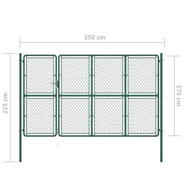 Grote foto vidaxl poort 175x350 cm staal groen tuin en terras hekken en schuttingen