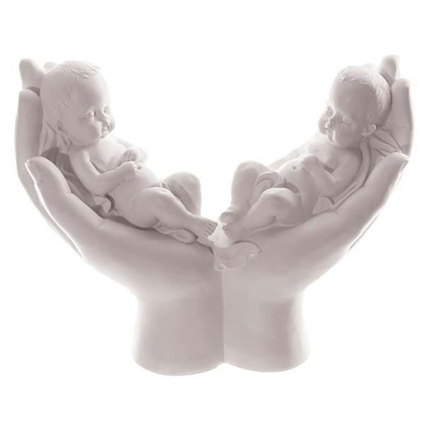Grote foto beeld baby in twee handen kinderen en baby tweelingen en meerlingen