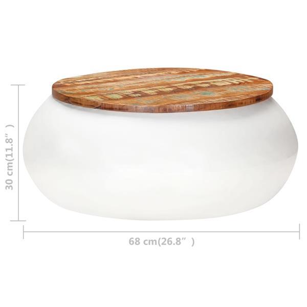 Grote foto vidaxl table basse blanc 68x68x30 cm bois de r cup ration so huis en inrichting eettafels