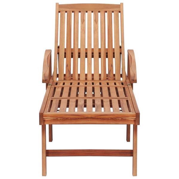 Grote foto vidaxl chaise longue bois de teck solide tuin en terras tuinmeubelen
