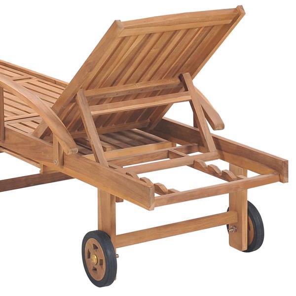 Grote foto vidaxl chaise longue bois de teck solide tuin en terras tuinmeubelen