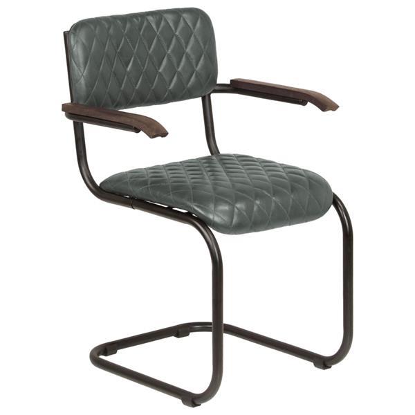 Grote foto vidaxl chaises d ner 4 pcs avec accoudoirs gris cuir v rit huis en inrichting stoelen