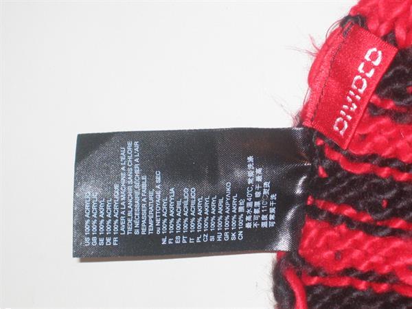 Grote foto sjaal rood en zwart h m divided kleding dames mutsen sjaals en handschoenen