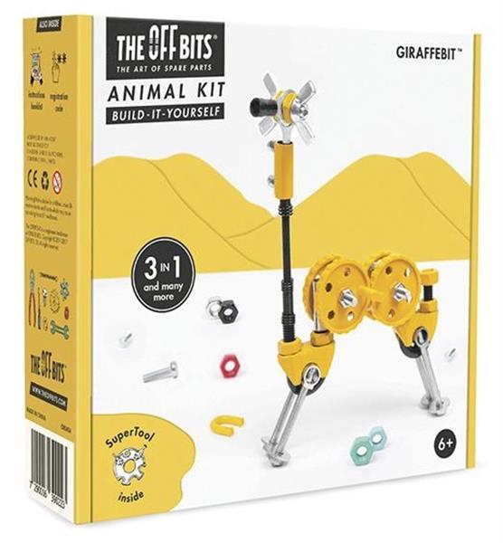 Grote foto bouwpakket animal kit giraffebit 62 delig geel kinderen en baby duplo en lego