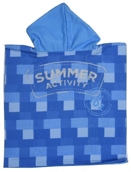 Grote foto badponcho summer minions blauw junior 50 x 100 cm kinderen en baby dekens en slaapzakjes