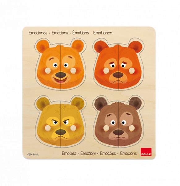 Grote foto vormenpuzzel beren junior hout 8 stukjes kinderen en baby overige