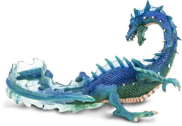 Grote foto speelfiguur sea dragon jongens 18 x 12 cm blauw groen kinderen en baby speelgoed voor jongens
