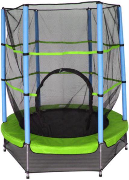 Grote foto trampoline met veiligheidsnet 139 cm lichtgroen kinderen en baby los speelgoed