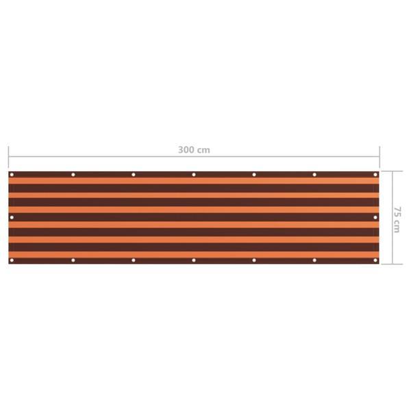 Grote foto vidaxl cran de balcon orange et marron 75x300 cm tissu oxfo tuin en terras overige tuin en terras