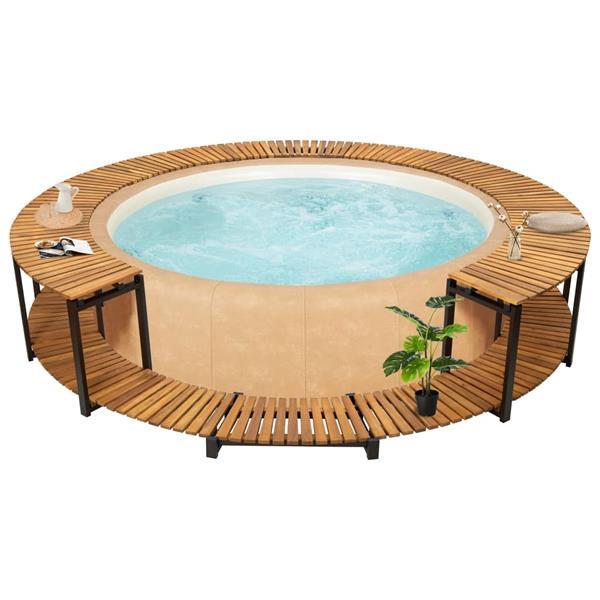 Grote foto vidaxl spa ombouw 273x53 cm massief acaciahout tuin en terras zwembaden toebehoren