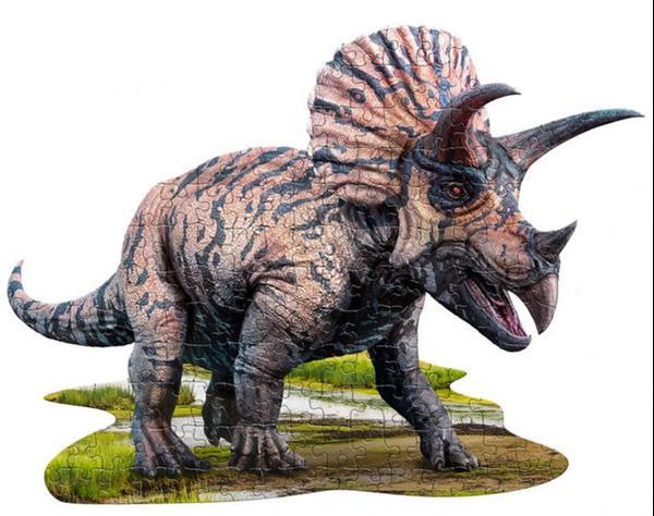 Grote foto legpuzzel triceratops 84 cm karton bruin 100 delig kinderen en baby puzzels