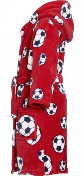 Grote foto badjas soccer junior fleece rood maat 134 140 kleding dames overige kledingstukken