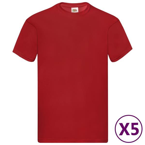 Grote foto fruit of the loom t shirts original 5 st xxl katoen rood kleding heren t shirts