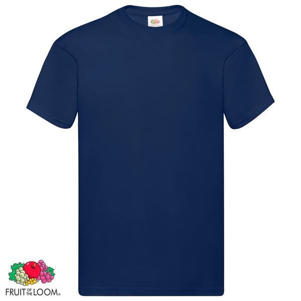 Grote foto fruit of the loom t shirts original 5 st l katoen marineblau kleding heren t shirts