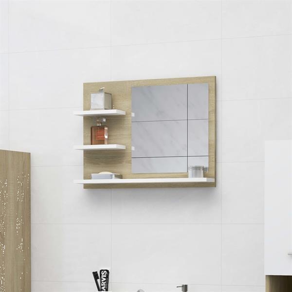 Grote foto badkamerspiegel 60x10 5x45 cm spaanplaat wit sonoma eikenkle huis en inrichting eettafels