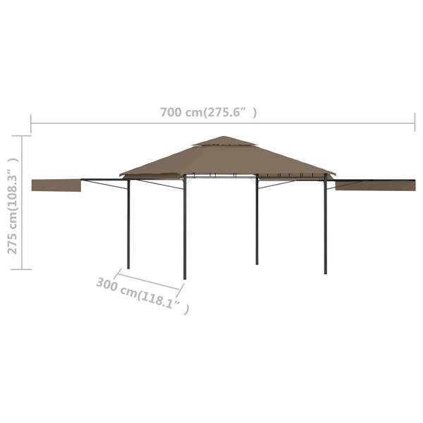 Grote foto vidaxl prieel met uitschuifbare daken 180 g m 3x3x2 75 m ta tuin en terras overige tuin en terras