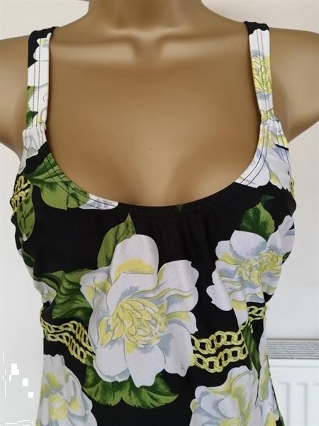 Grote foto chique zwart badpak met print maat 38 kleding dames badmode en zwemkleding