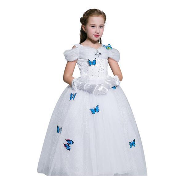 Grote foto prinsessenjurk wit vlinders luxe gratis handschoenen 5 6 j kinderen en baby overige