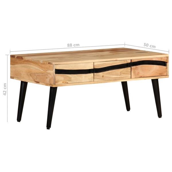 Grote foto vidaxl table basse 88x50x42 cm bois d acacia solide huis en inrichting eettafels